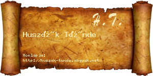 Huszák Tünde névjegykártya